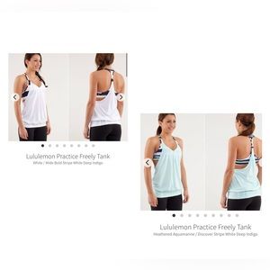 Lululemon Bundle (2) Tank Tops. White/Mint. Size 8